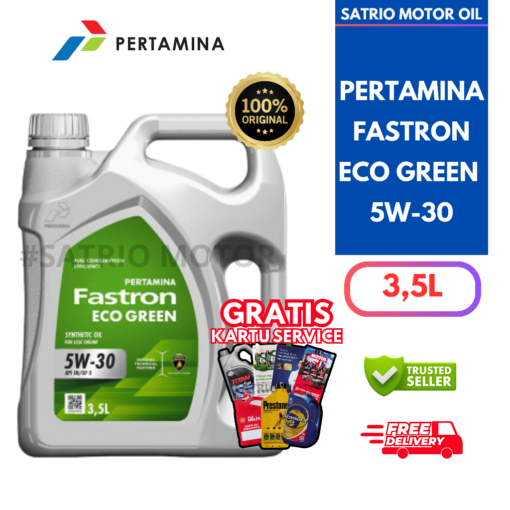 OLI MOBIL PERTAMINA FASTRON ECO GREEN 5W30 3,5LITER ORIGINAL 100%/ OLI MOBIL LCGC