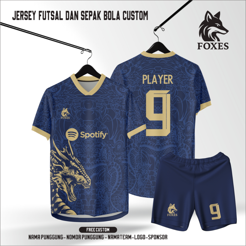JERSEY CUSTOM FUTSAL SEPAKBOLA VOLI FREE DESIGN LOGO SPONSOR FULL PRINTING