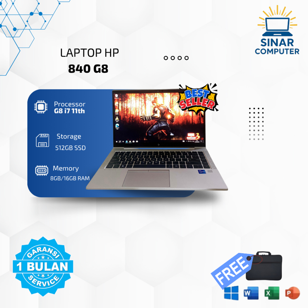 LAPTOP HP Elitebook 840 G6 i7 Gen8 Touchscreen 16GB 512GB 14Inch