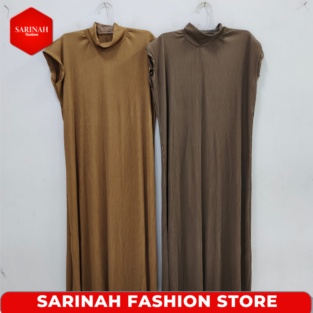 Dress Gamis Wanita Muslimah Tanpa Lengan Motif Polos