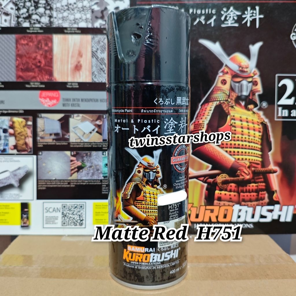 Pilok Pilox Pylox Cat Samurai Matte Red H751 Merah Doff  400cc Spray Paint