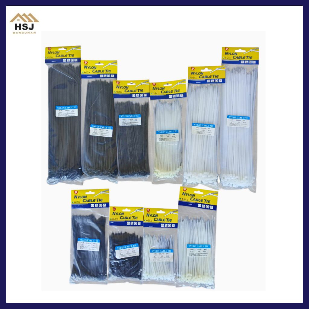 Kabel Ties Nylon Mini Ikat Kabel Serbaguna Cable Tie 2.5 x 100mm isi 100pcs Warna Hitam Putih