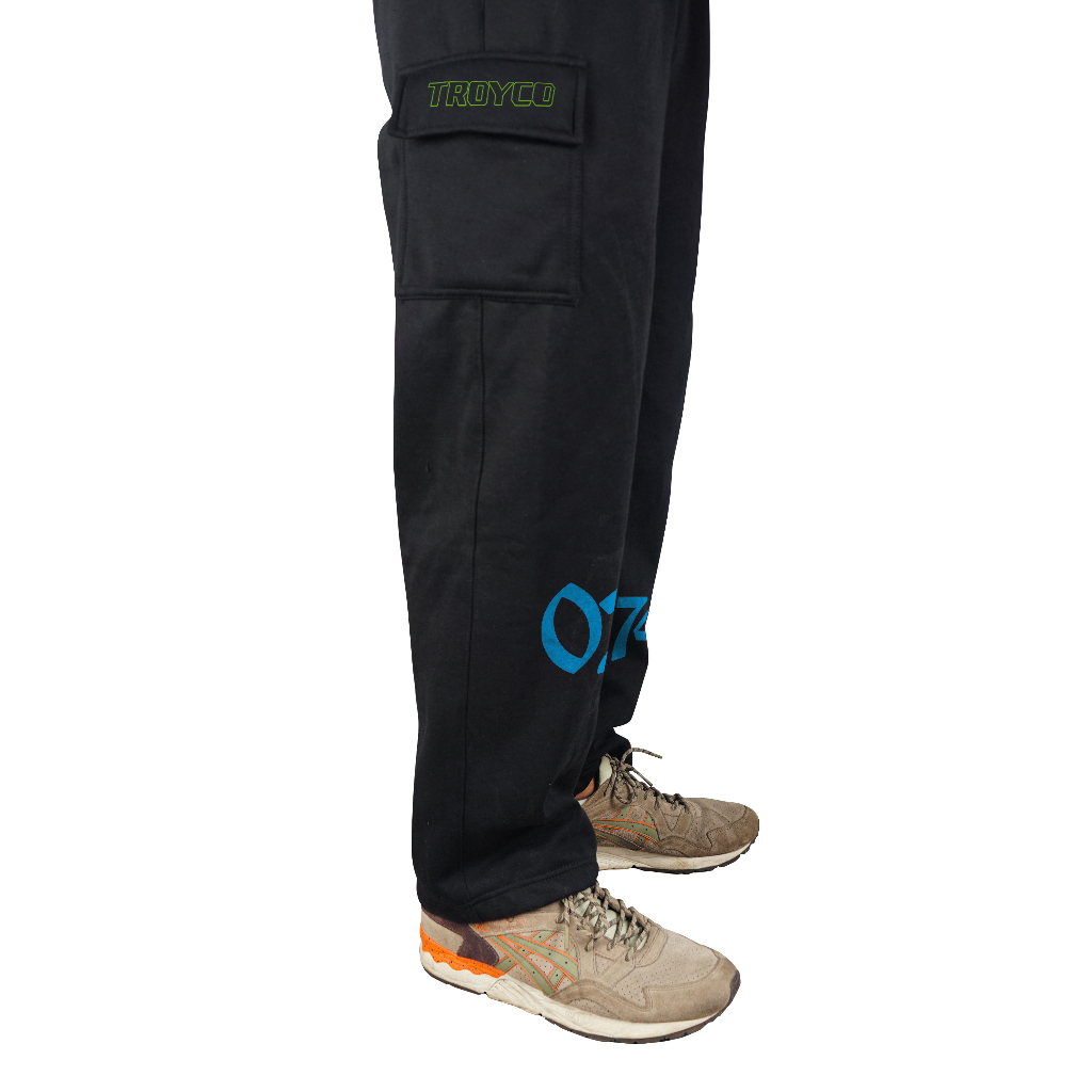 Troy Company Baggy Cargo Long Pants Black 0274 - Celana Panjang Cargo Fleece Hitam LFC 3357