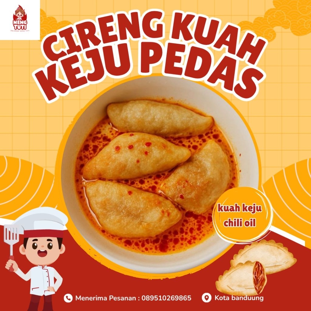 cireng kuah keju creamy/ cireng kuah keju creamy pedas isi ayam