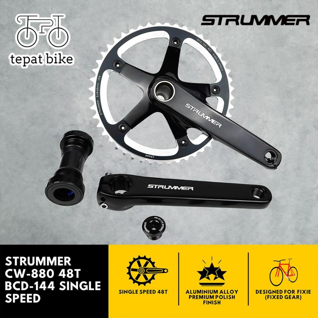 Crank Set Strummer CW-880 BCD-144 48T Hollowtech 2 Fixie Single Speed / Crank HT2 STRUMMER CW880 BCD