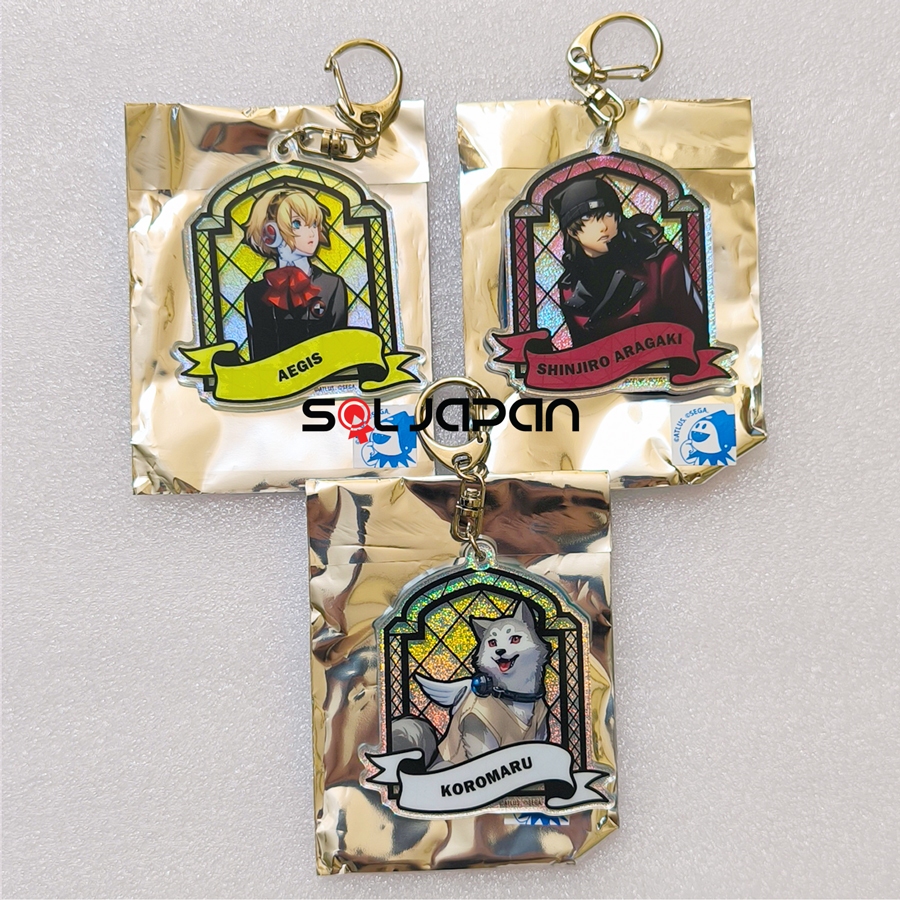 Persona 3 Reload P3R x Ikepri Canvas Collab Glass Style Keyholder Aigis Koromaru Shinjirou