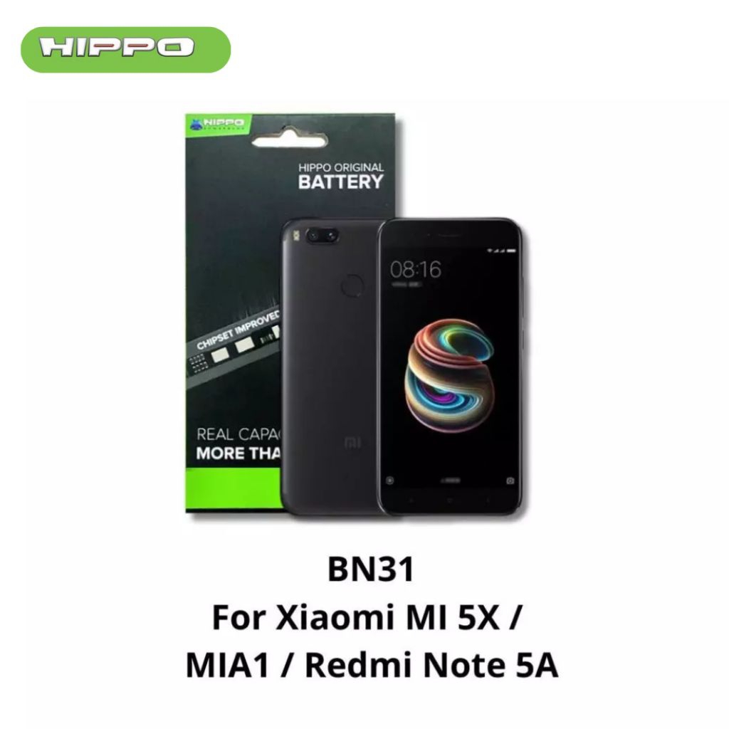 Hippo Baterai Baterry 100% ORI Baterai Xiaomi MI 5X / MI A1 / Redmi Note 5A Prime 3080Mah BN31 Origi