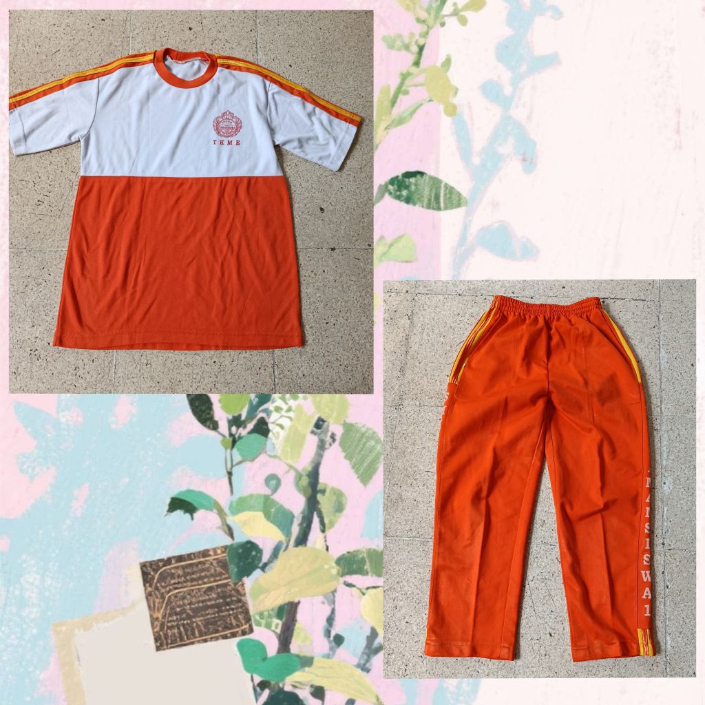 preloved setelan baju olahraga ukuran kelas 5/6sd/smp tb 155