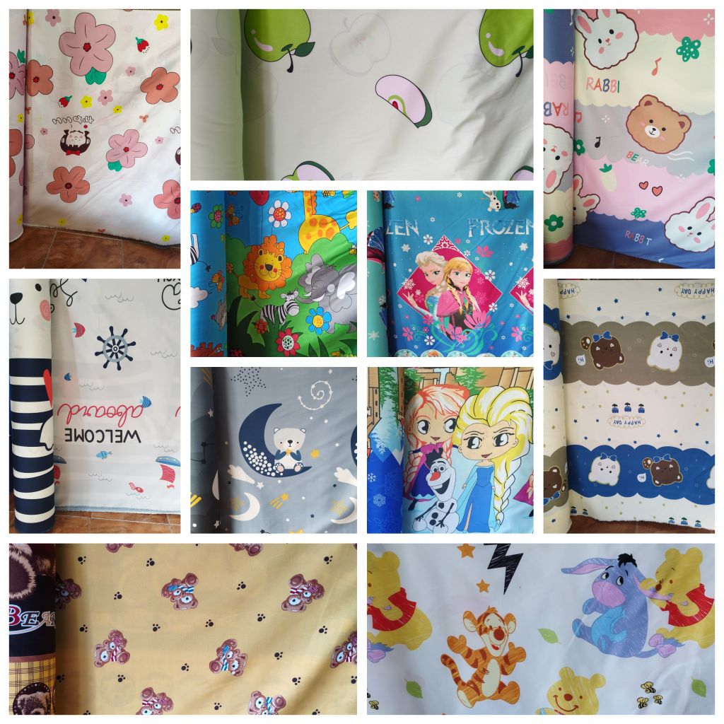 KAIN SPREI ECER DAN GROSIR MOTIF KARAKTER BESAR