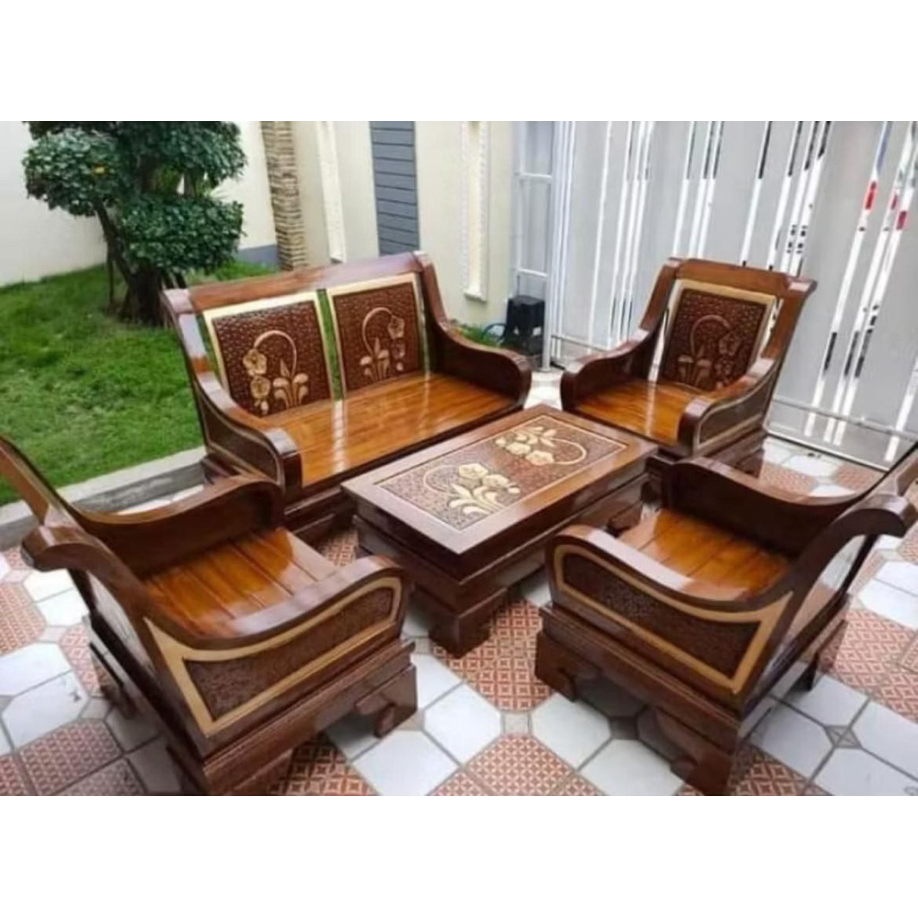 kursi tamu ukir - Kursi semut Kayu jati - Kursi Tamu minimalis ukir motif Semut Kayu jati - Kursi