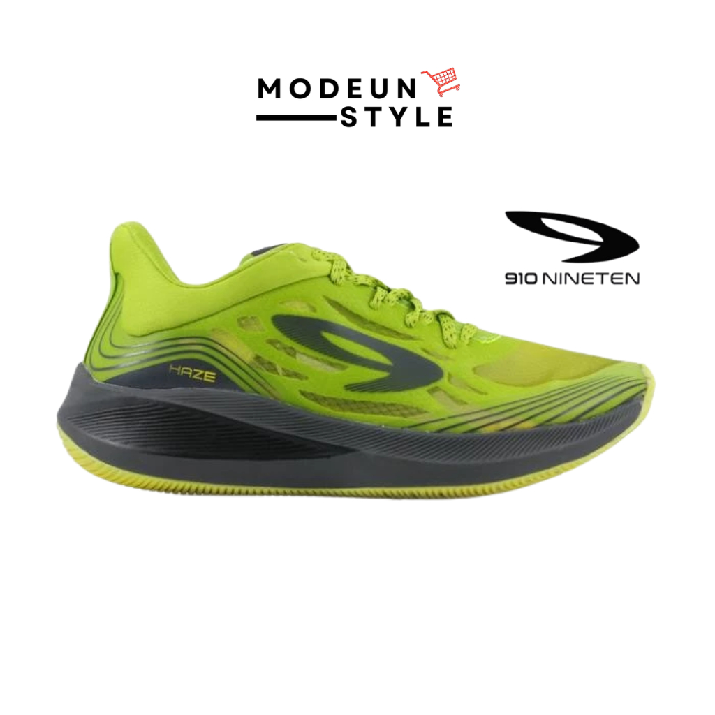910 HAZE VISION 1.0 HIJAU/ABU-ABU/KUNING - Sepatu Lari / Haze Vision 1.0 Hijau 910Nineten Original