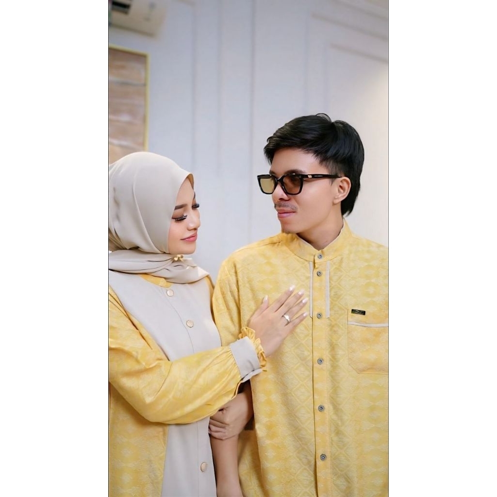 Po‼️ Attin Seragam Keluarga Sarimbit Noor Raya Idul Fitri Motif Tenun Adem Mewah Premium /Terbatas