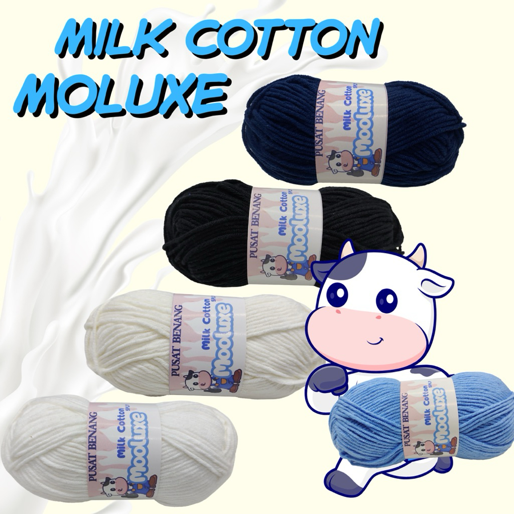 Benang Rajut Katun Susu Mooluxe / Benang Rajut Milk Cotton 5 Ply Premium 5ply