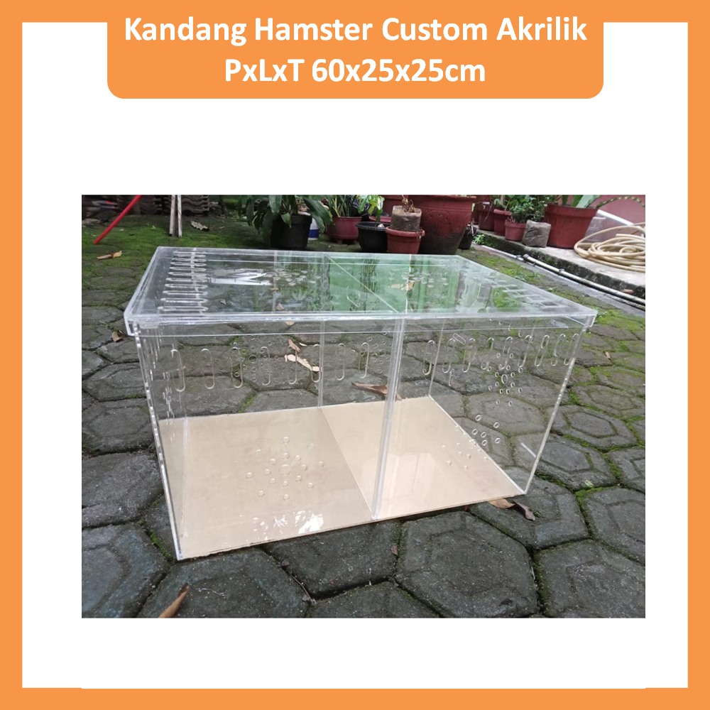 Kandang Hamster Custom Akrilik PxLxT 60x25x25cm