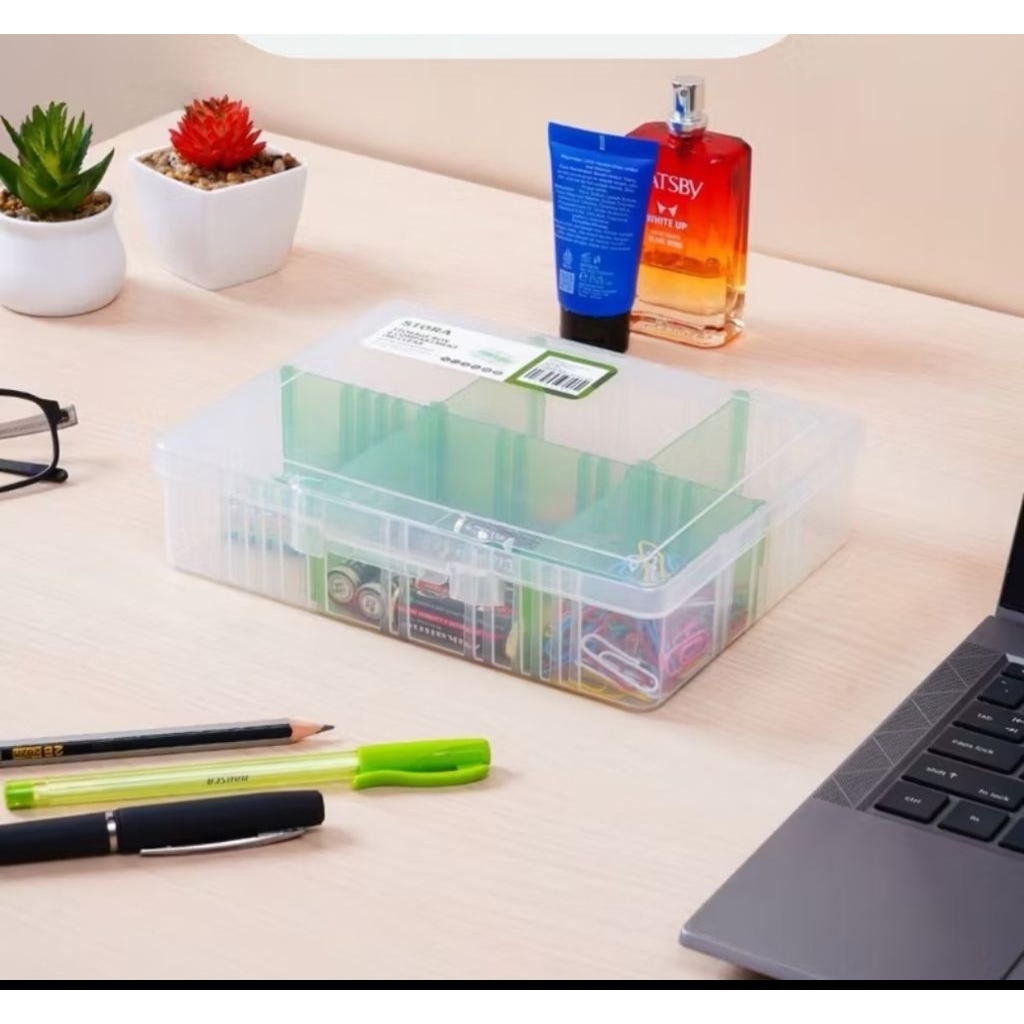 STORA KOTAK SEKAT 6 KOMPARTEMEN. KOTAK PENYIMPANAN SEKAT 6. STORA SEKAT 6. BOX ORGANIZER. KOTAK BENI