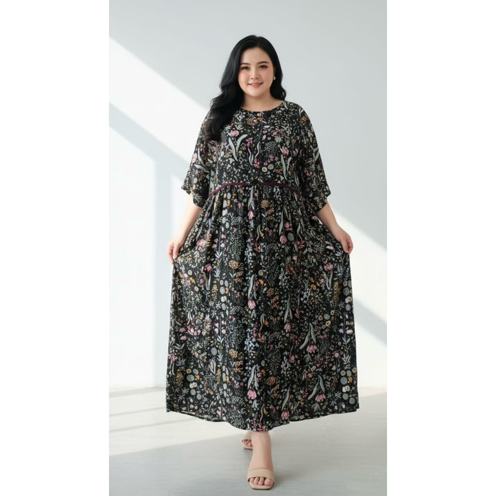 best seller Daster jumbo Full kancing  muat BB 70-140kg LD 130/140/150 busui baju hamil hospital dre