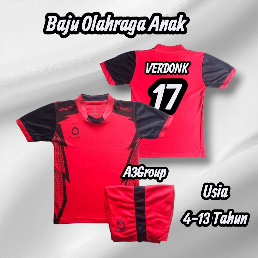 GRATIS SABLON NAMA DAN NOMOR PUNGGUNG PAKAIAN OLAHRAGA ANAK BAJU VOLLY ANAK SD/SMP