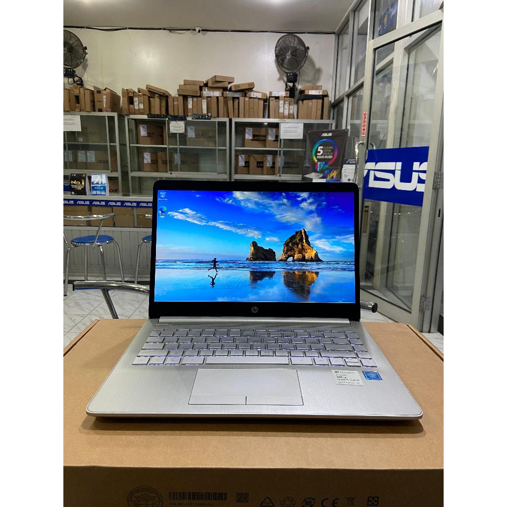 Laptop Second HP 14s-cf2017tu celeron n4020 ram 4gb ssd 256gb layar 14"inch FHD Likenew garansi