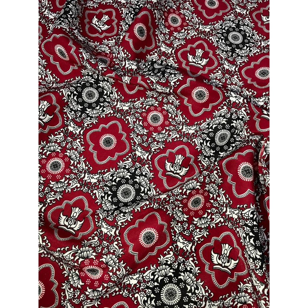 Bahan Kain Batik Seragam Sekolah Sd Negeri Warna Merah Motif Tunas Harapan