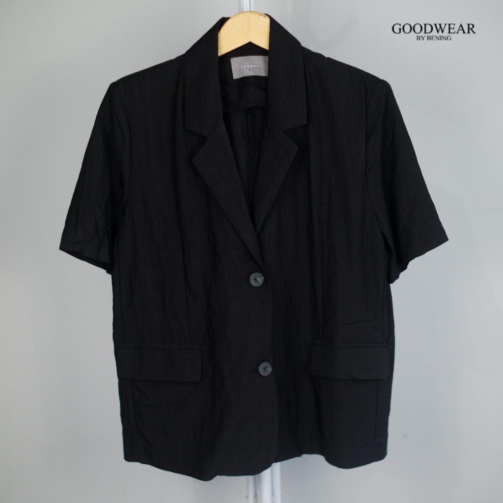 Blazer Hitam - Lengan Pendek