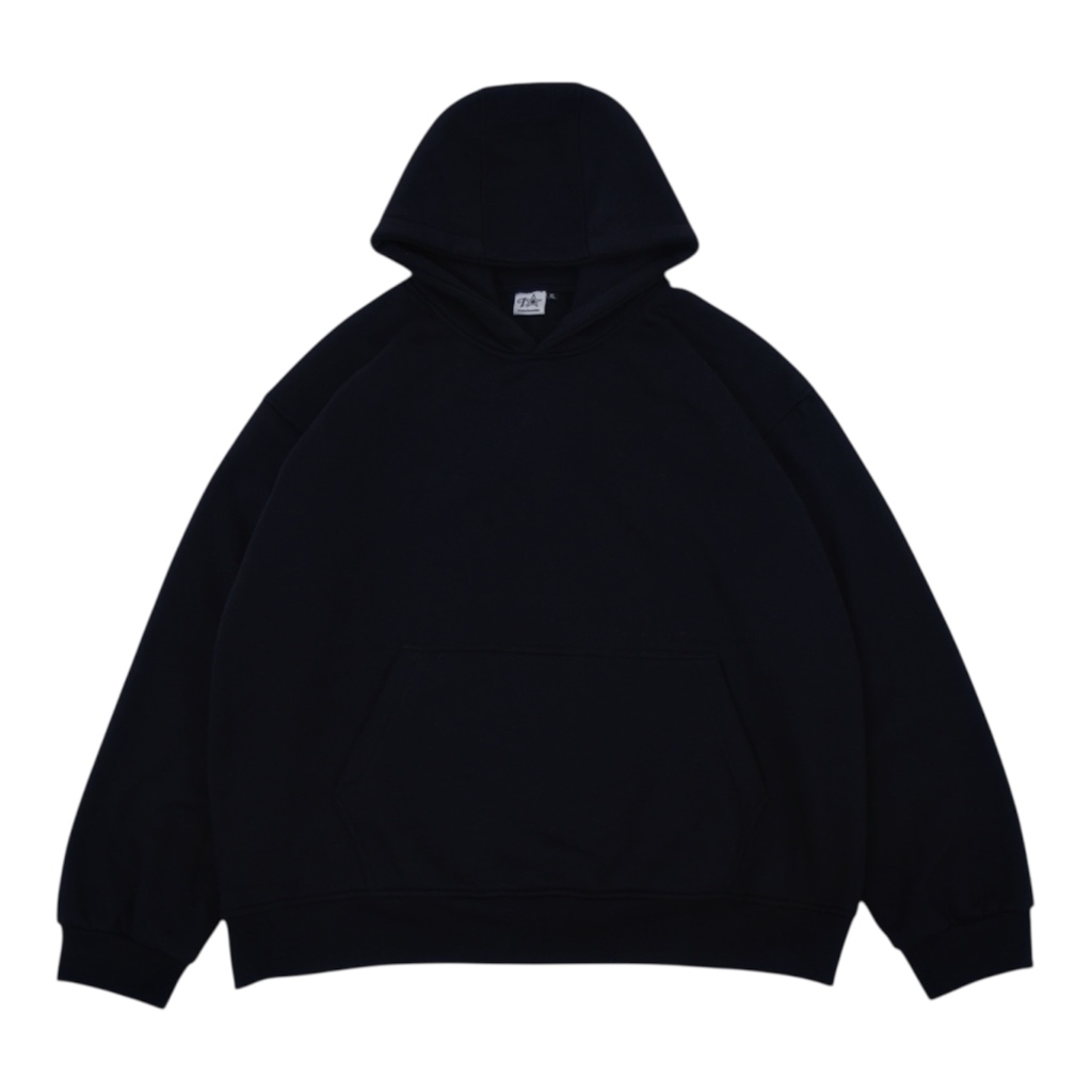 Victoriousstar - Hoodie Boxy Fit | Hoodie Basic Polos Hitam | Cotton Fleece 280 GSM