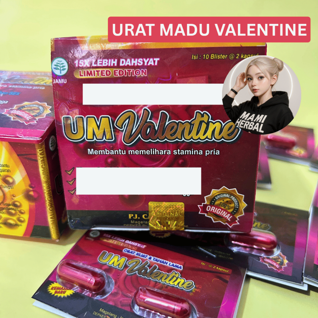 URAT MADU Valentine Ori 100% 1 Box Isi 20 Kapsul