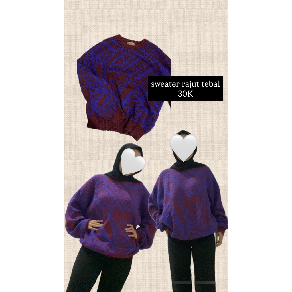 sweater rajut tebal preloved