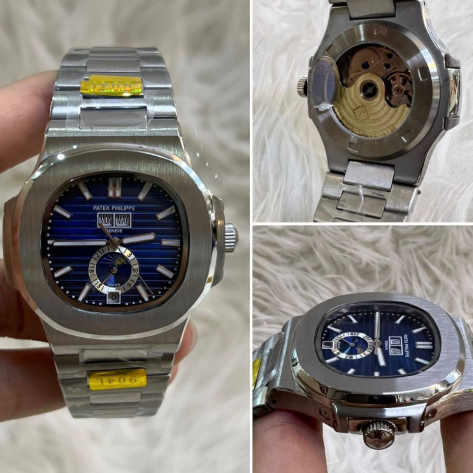 Jam tangan pria Patek Philippe Nautilus Moonphase 5726 Biru