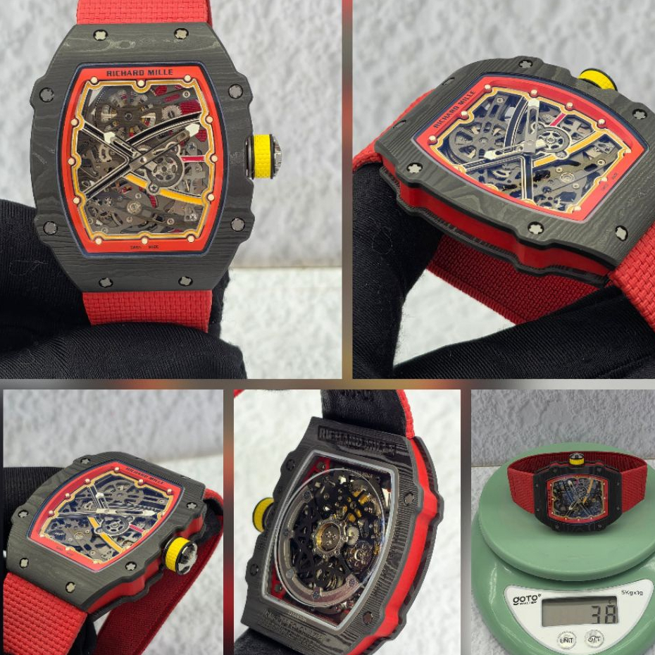 JAM TANGAN PRIA RICHARD MILLE RM 67-02 THOURBILLON Swiss Factory Red Dial