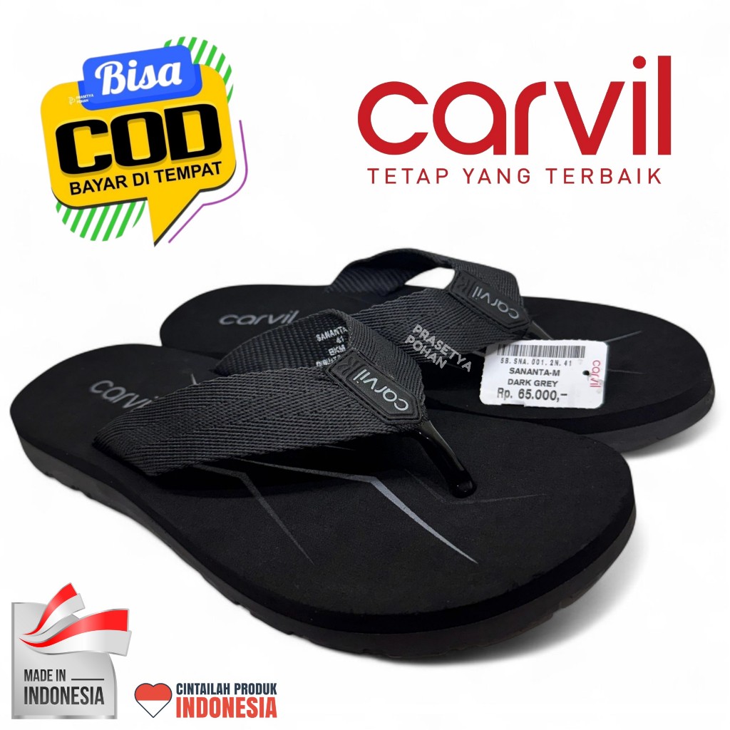 Sandal Pria Carvil Original Anti Air - Sendal Carvil Pria Original