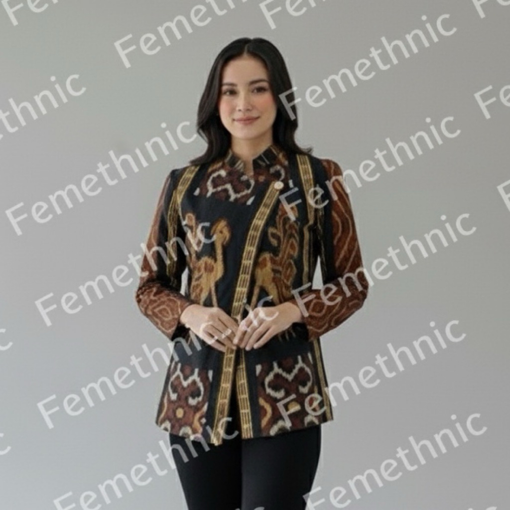 Kebaya  Tenun Blouse tenun wanita atasan tenun etnik elegan baju kantor baju tenun jepara BL10  Blou