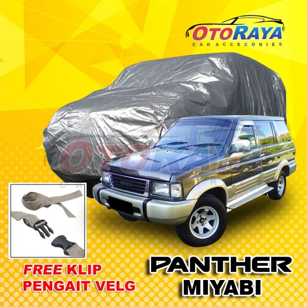 PANTHER MIYABI Body Car Cover SILVER Selimut Sarung Mantel Mobil + Tali Pengait Velg