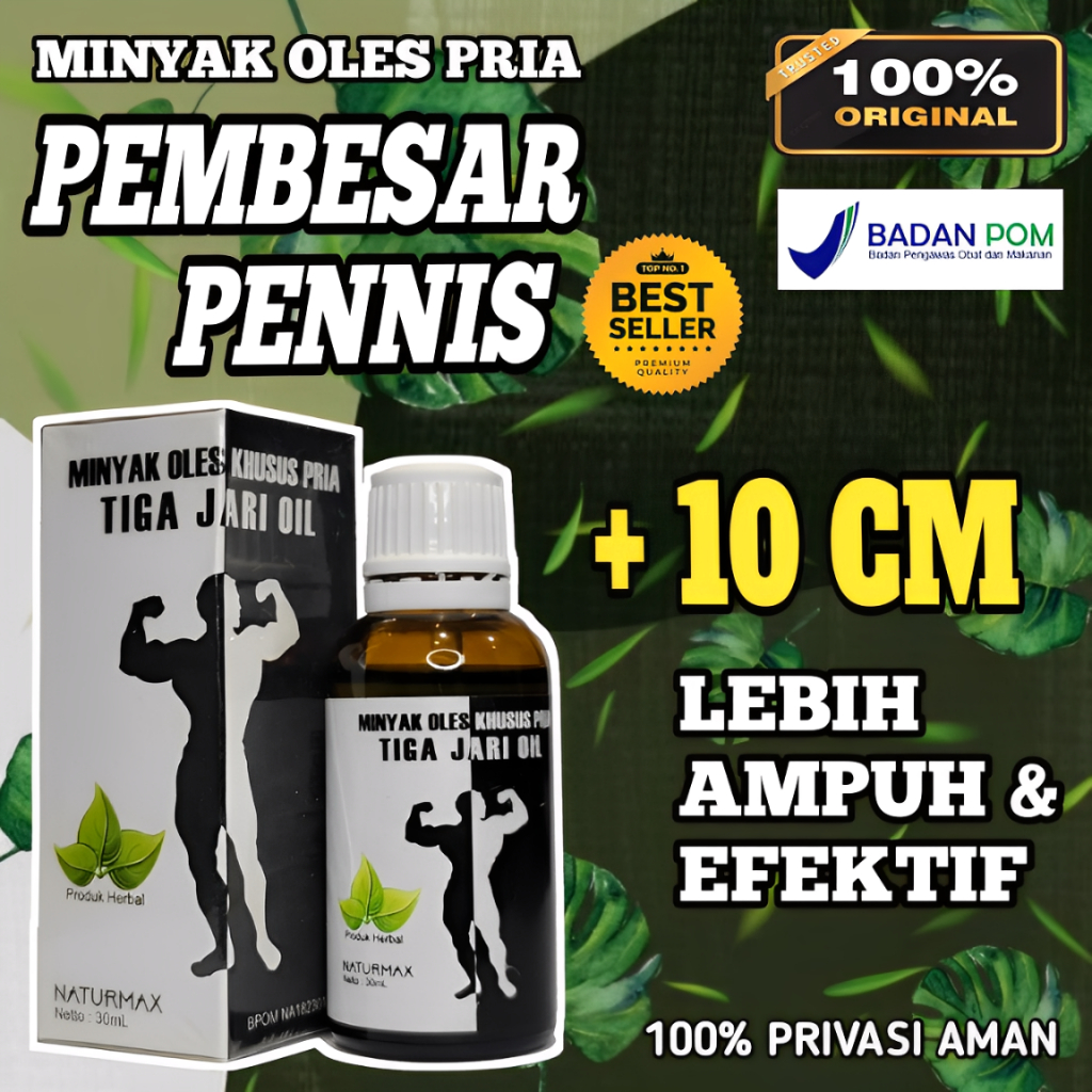 TOP MINYAK PEMBESAR DAUNBUNGKUS TIGAJARI Pembesar Kelamin Pria Ampuh 100% Original BPOM Dan Halal