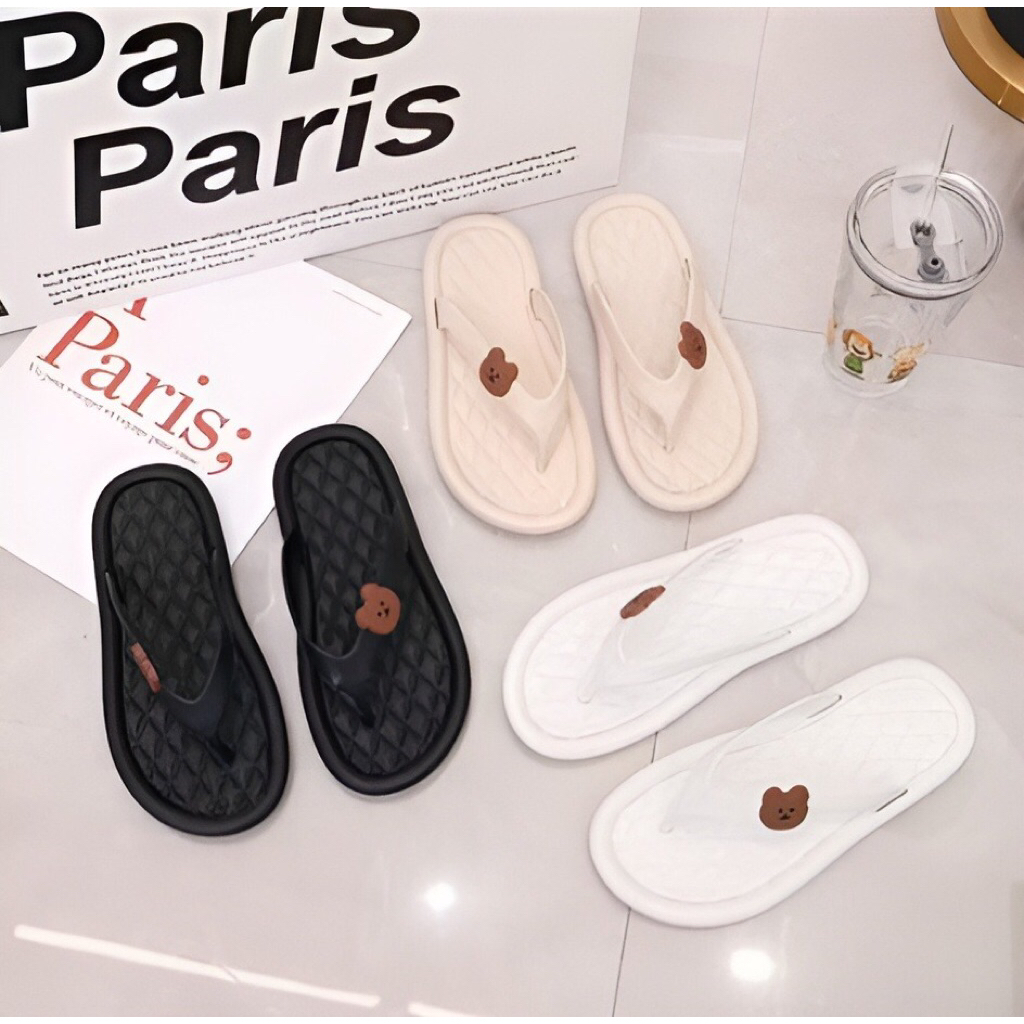 dreamstrt.sf Sandal wanita jepit beruang model korean style hits terbaru trendiii
