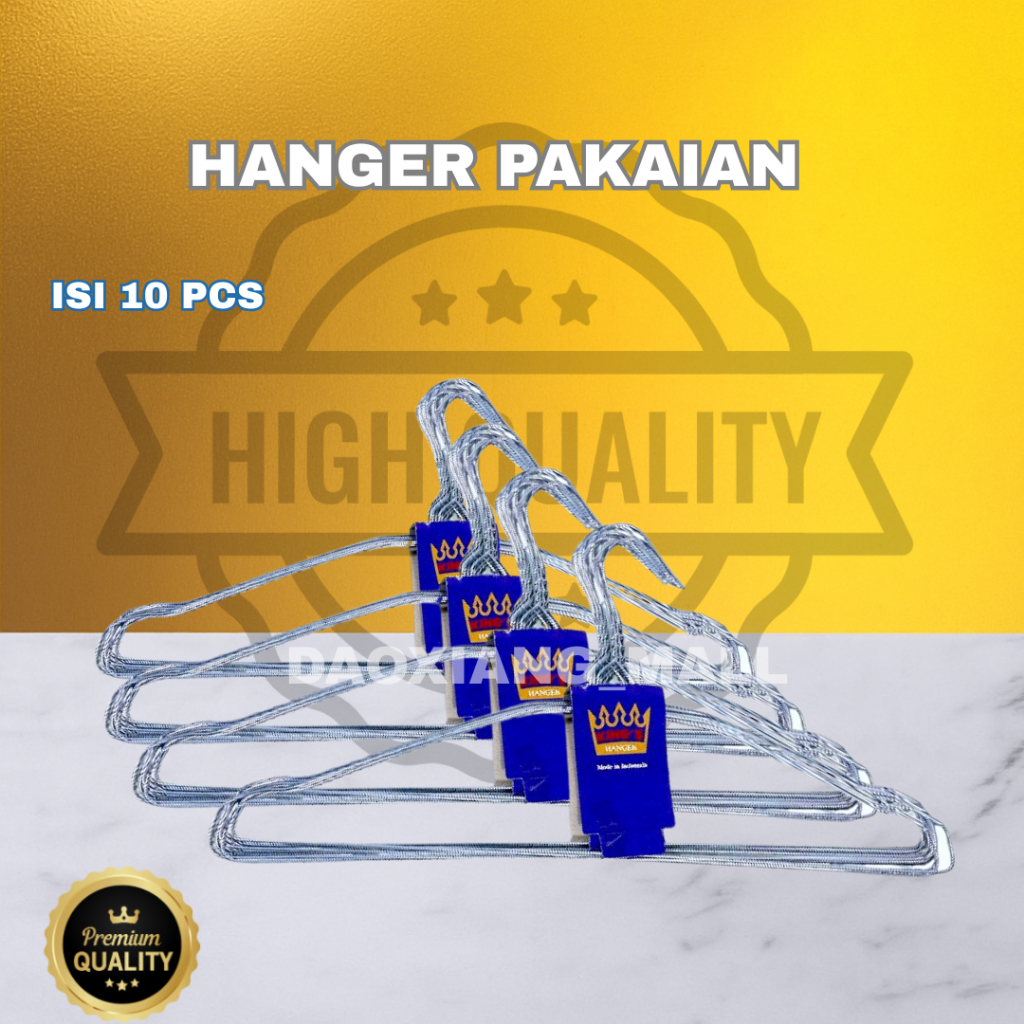 HANGER KAWAT POLOS / HANGER BAJU KAWAT KUAT / HANGER KAWAT MURAH / GANTUNGAN BAJU KAWAT ANTI KARAT /