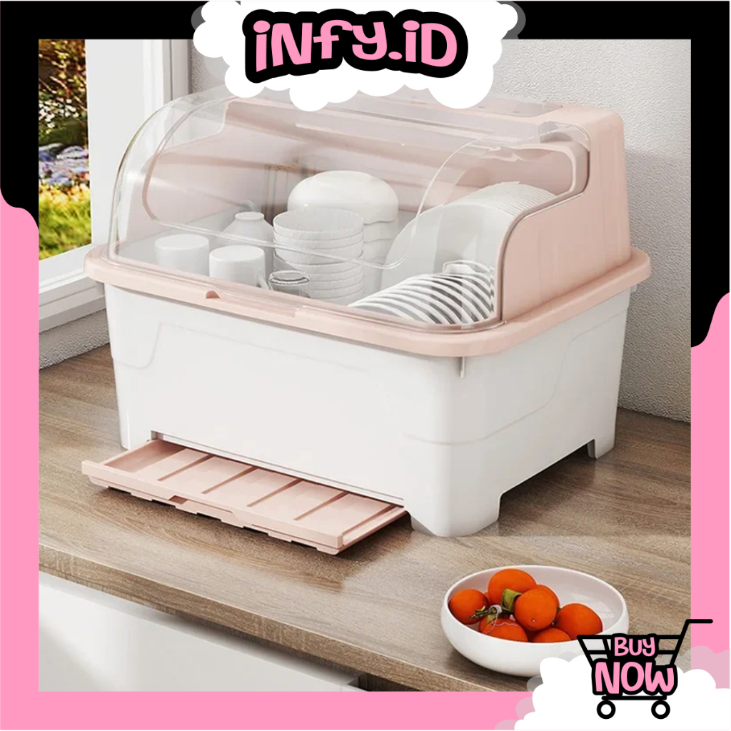 INFY - Rak Piring Dapur / Rak Piring Dengan Tirisan Air / Tempat Piring R1373