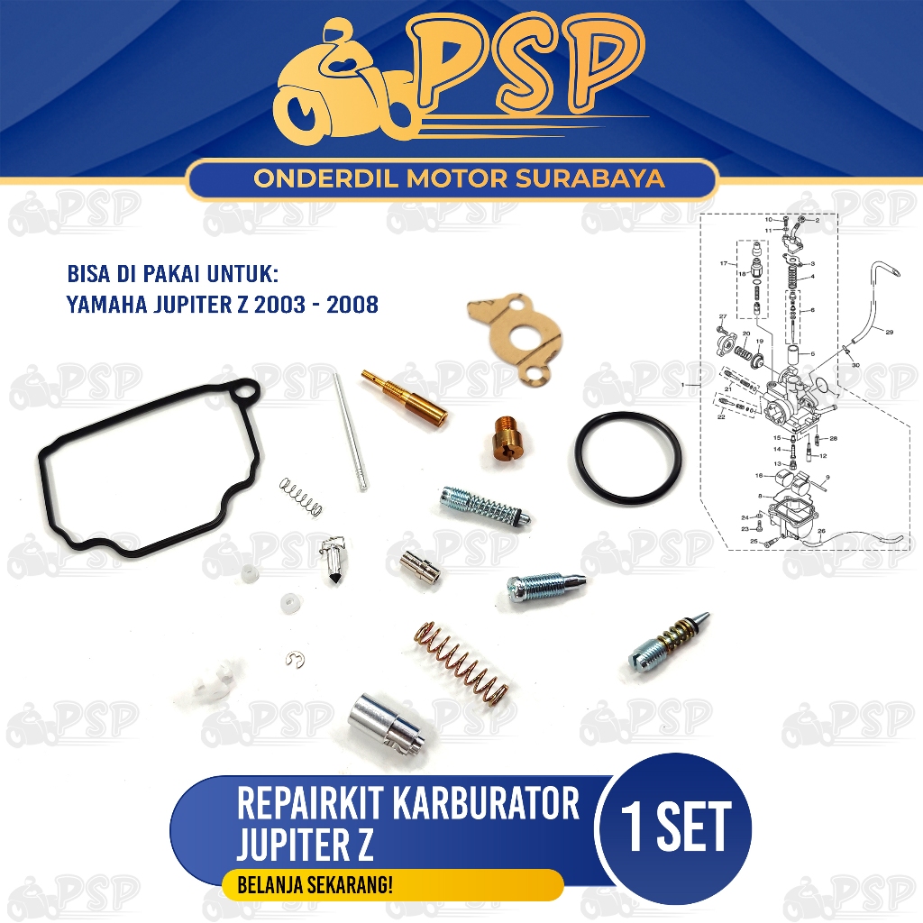 Repairkit Karburator Jupiter Z - Repair Kit Carburator Parkit Spuyer Karbu Assy Jupiter Z Burhan
