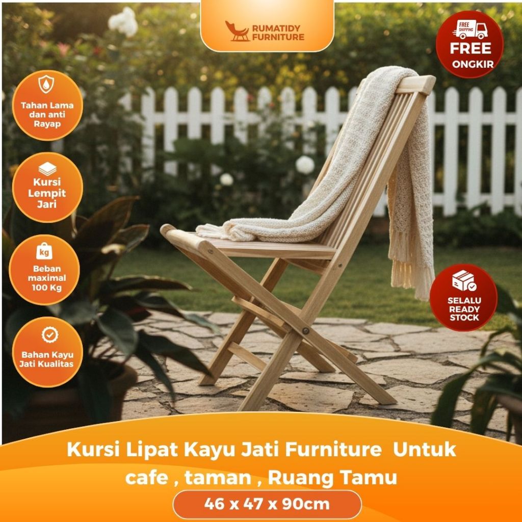 Kursi Lipat Kayu Jati Furniture Jepara cod seluruh Indonesia Raya