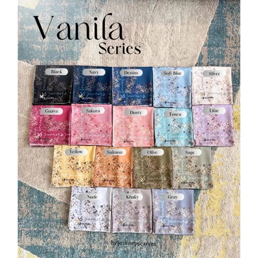 [READY] VANILLA SERIS by JOURNEY SCARVES / Hijab Motif Terbaru Journey / Hijab Printing / Hijab Segi