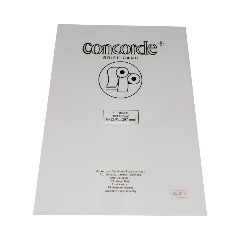 KERTAS CONCORDE BRIEF CARD PUTIH A4