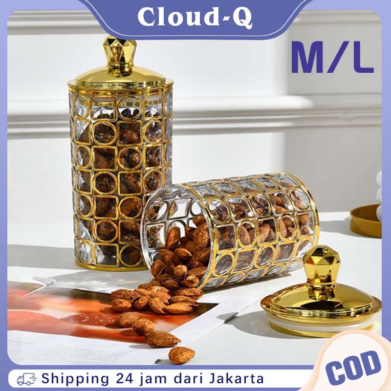 Toples Makanan Kedap Udara Emas / Toples Kedap Udara Plastik / Toples Snack Kedap Udara