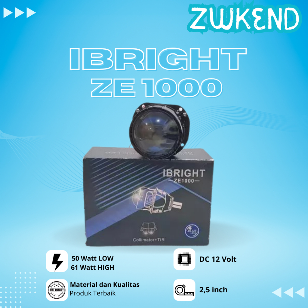 IBRIGHT ZE 1000 - Biled 2.5inc Blue Lens