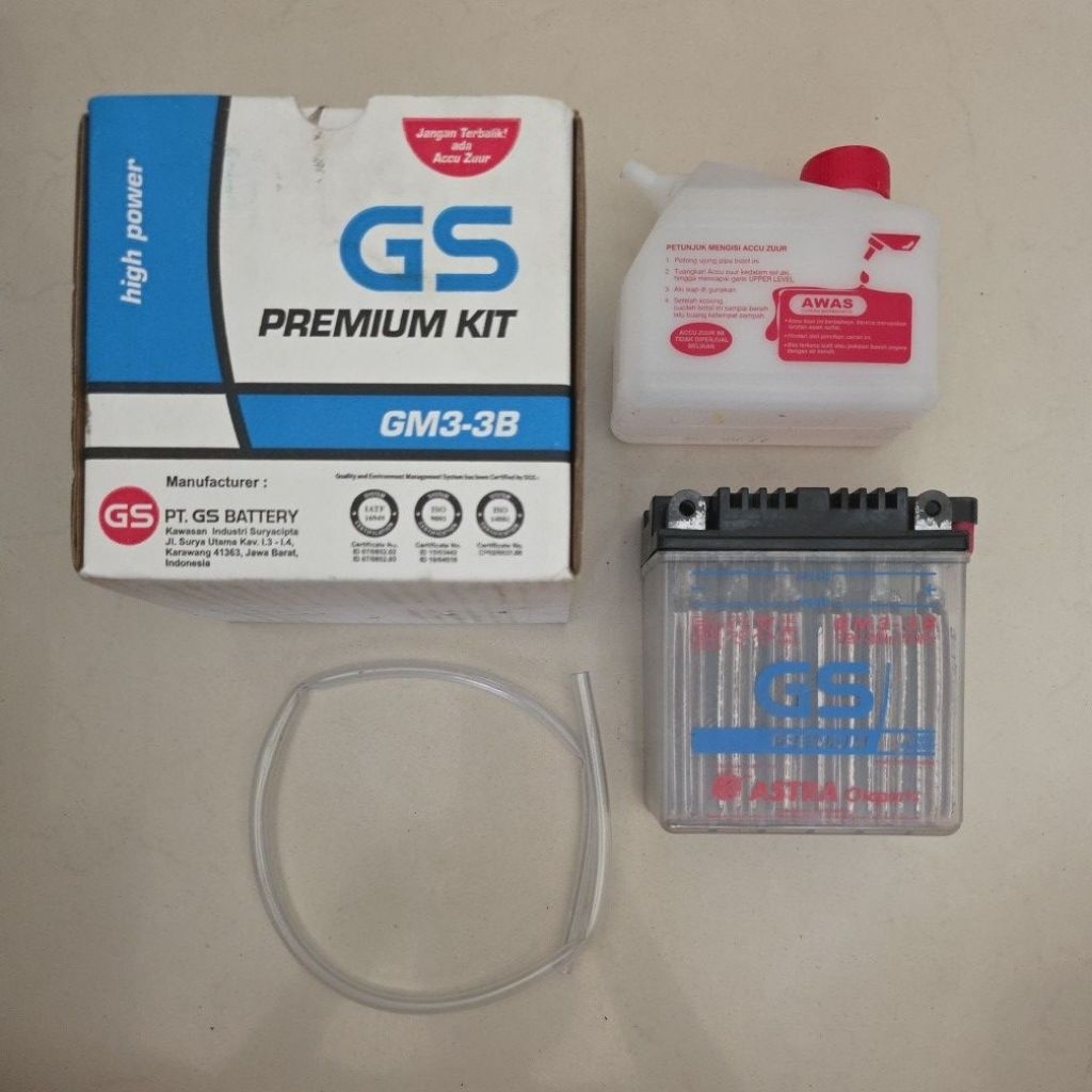 Aki RX King GS GM3-3B kit ( dapat air zuur )