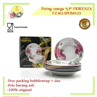 piring set motif FIORENZA FZ-812-SPOM9,25R / piring makan omega 9"25
