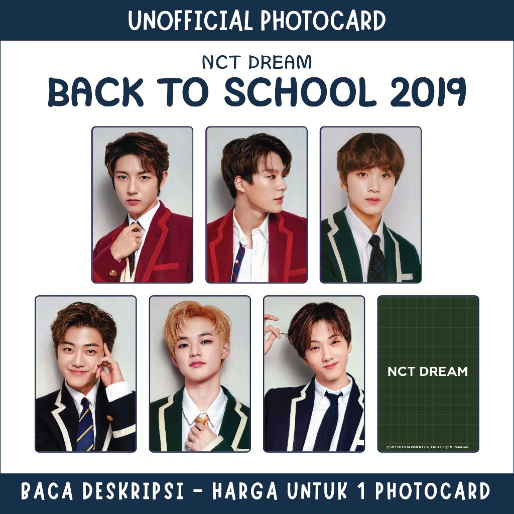 [UNOFFICIAL PHOTOCARD] NCT DREAM - BACK TO SCHOOL 2019