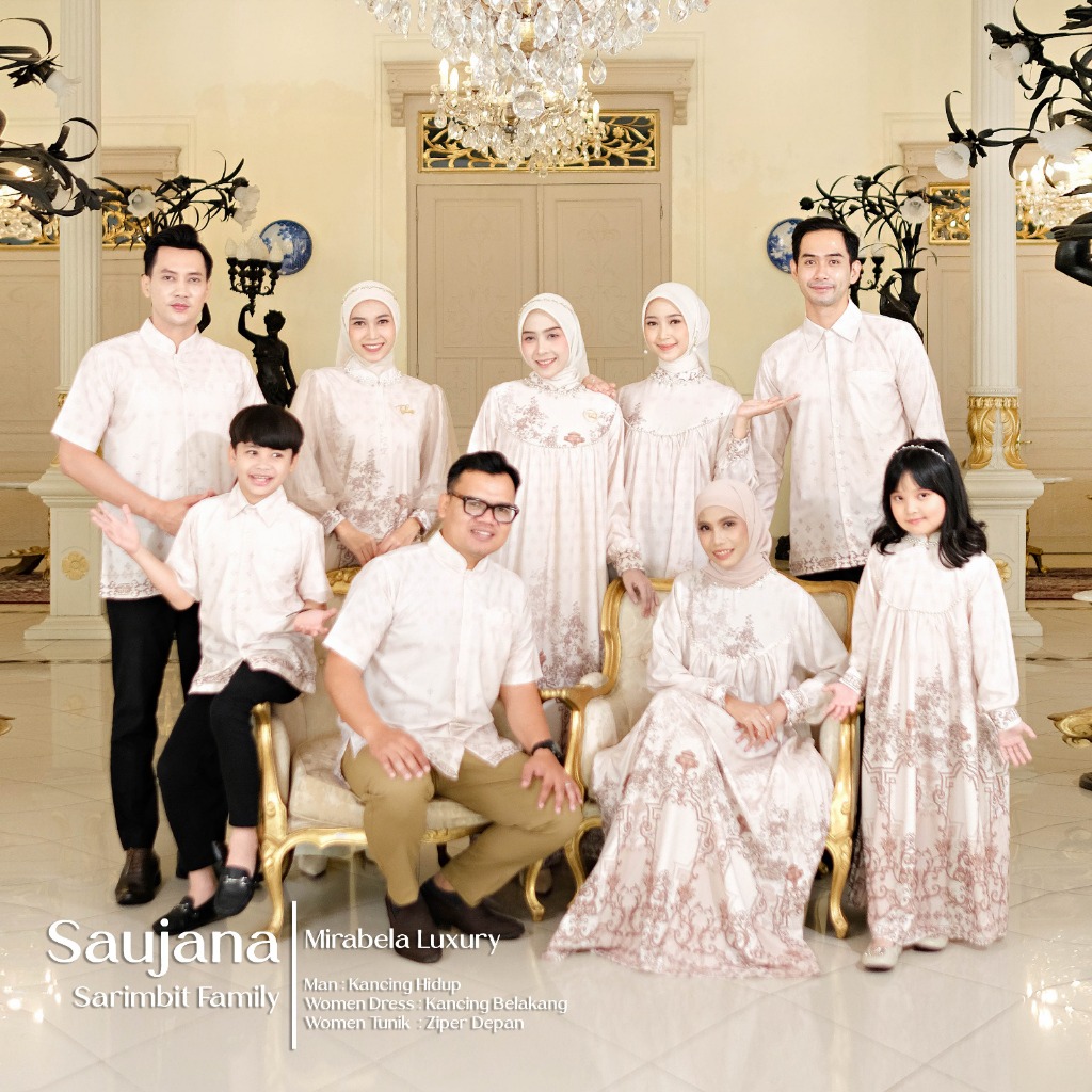 Setulus Signature Saujana Family Sarimbit Baju Couple Keluarga Bahan Mirabela Silk Motif Batik