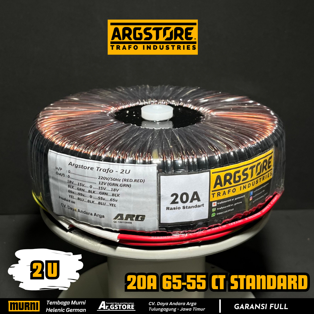 Trafo toroid donat 20A 65V CT Helenic German