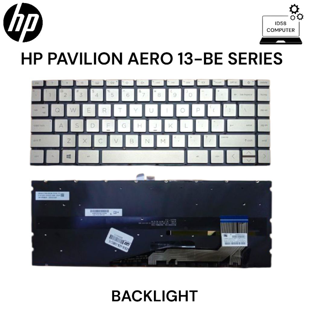 KEYBOARD HP PAVILION AERO 13-be 13-be0000au SILVER BACKLIGHT
