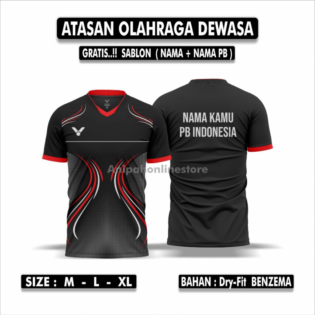 [ Free Sablon Nama ] Baju BuluTangkis Dewasa Stelan Badminton Pria wanit Jersey Badminton Terbaru