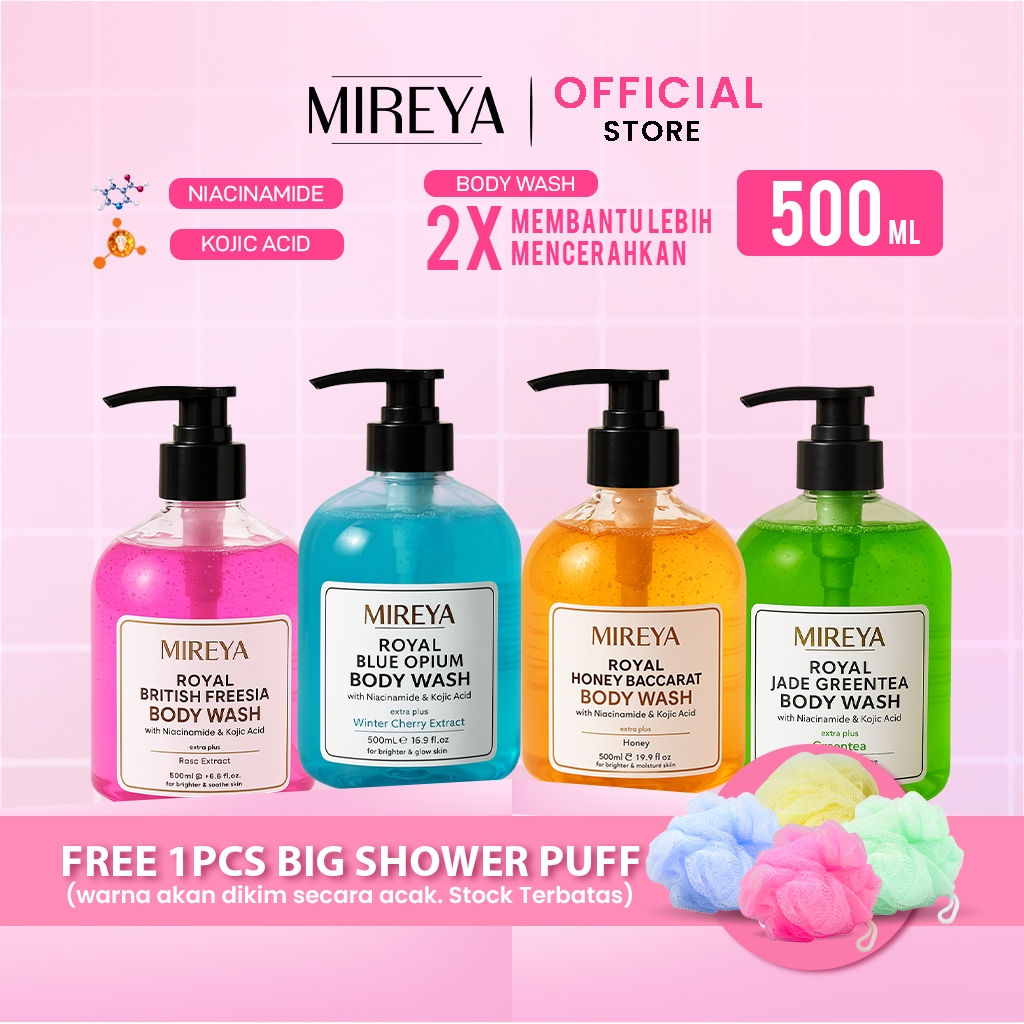 Mireya Royal Body Wash 500ml – Sabun Mandi Cair dengan Niacinamide & Kojic Acid | Body Wash Merawat 